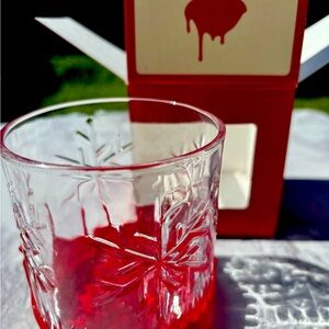 Bourbon Whiskey Makers Mark Red Wax Drip Lowball Glass